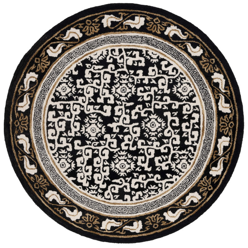 Dural Hand Tufted Wool Oriental Rug, Round 6'