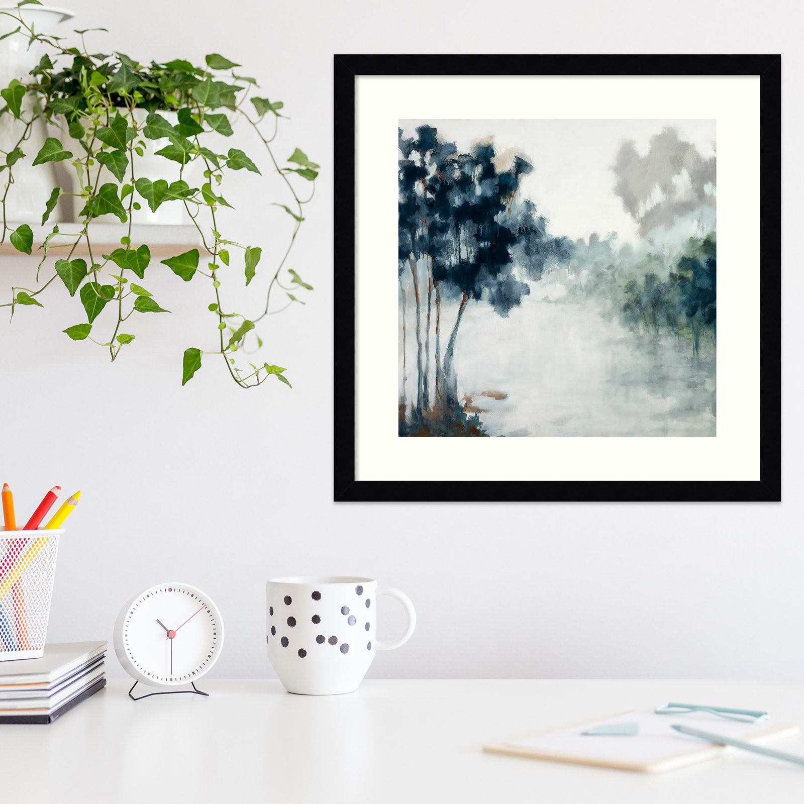 Soft Winter Light by Jacqueline Ellens, Black Framed Paper, 25" H x 25" W