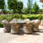 Balch 8 Seat Round Rattan Fire Pit Dining Set - with Lazy Susan