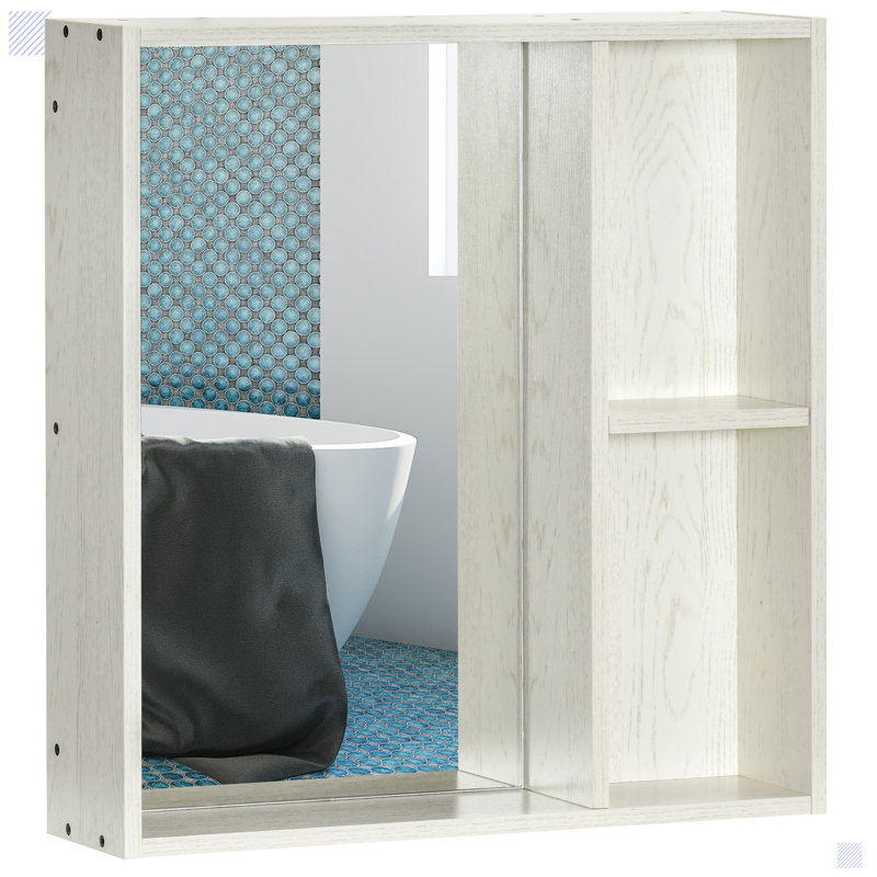 Kleankin Bathroom Medicine Cabinet With Mirror,  25.6" H x 24.77" W x 6" D
