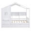Lit double en bois avec lit gigogne en bois, conception moderne pour enfants avec tablette de rangement, blanc-485621589-485621590