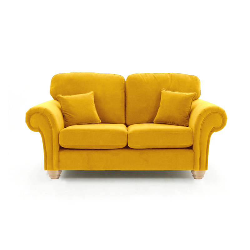 Foreston Velvet Sofa, Mustard, 2