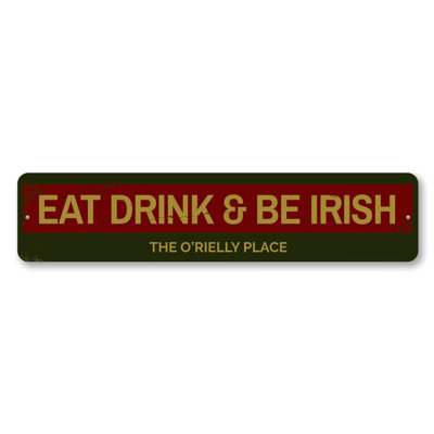 Plaque en aluminium «Family Eat Drink & Be»