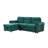 Ashton 96.5"W Green Velvet Fabric Reversible Sleeper Sectional Sofa Chaise-1795924552