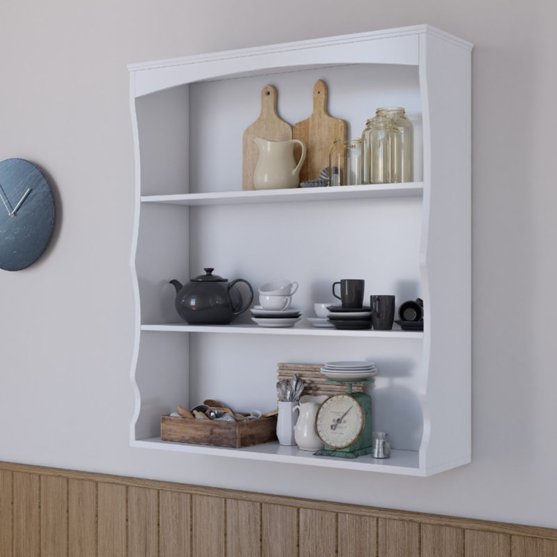 Cavazos 3 Tier Wall Mounted Shelf, White
