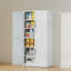 Armoire de rangement en acier pour garde-manger en acier avec tablettes réglables, robuste et résistante à la poussière pour une utilisation polyvalente