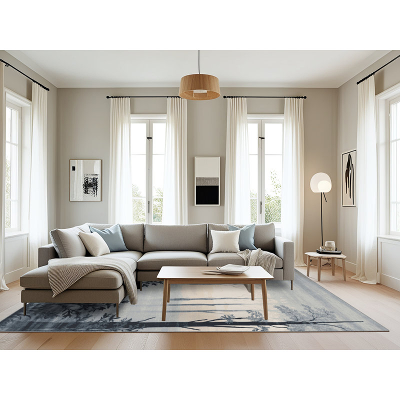 Tapis gris lavable à la machine, Rectangle 8 pi x 12 pi