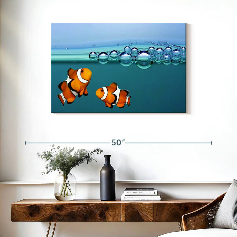 Brampt Clownfish Blowing Bubbles, 24" H x 36" W