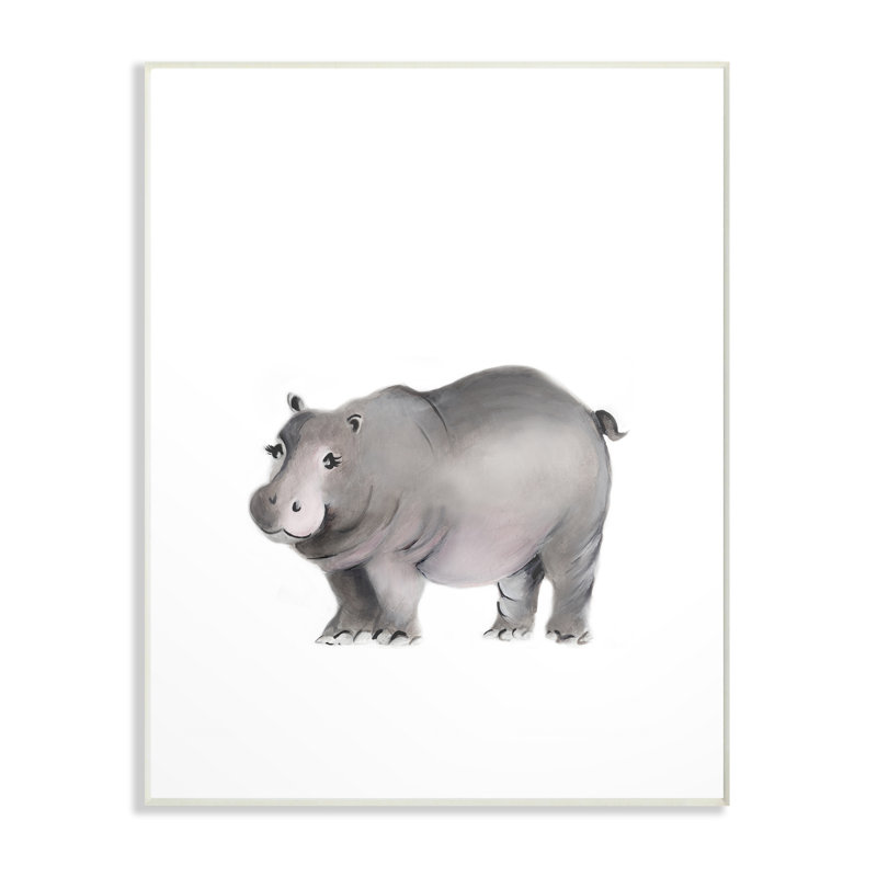 Art sur toile, hippopotame Gupton, Plaque murale, H 19 po x l 13 po x P 0,5 po