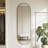 63 X 20 Inch Oval Full-Length Mirror With Rust-Proof Brushed Aluminum Frame, Wall-Mounted For Clear HD Reflection-50436228