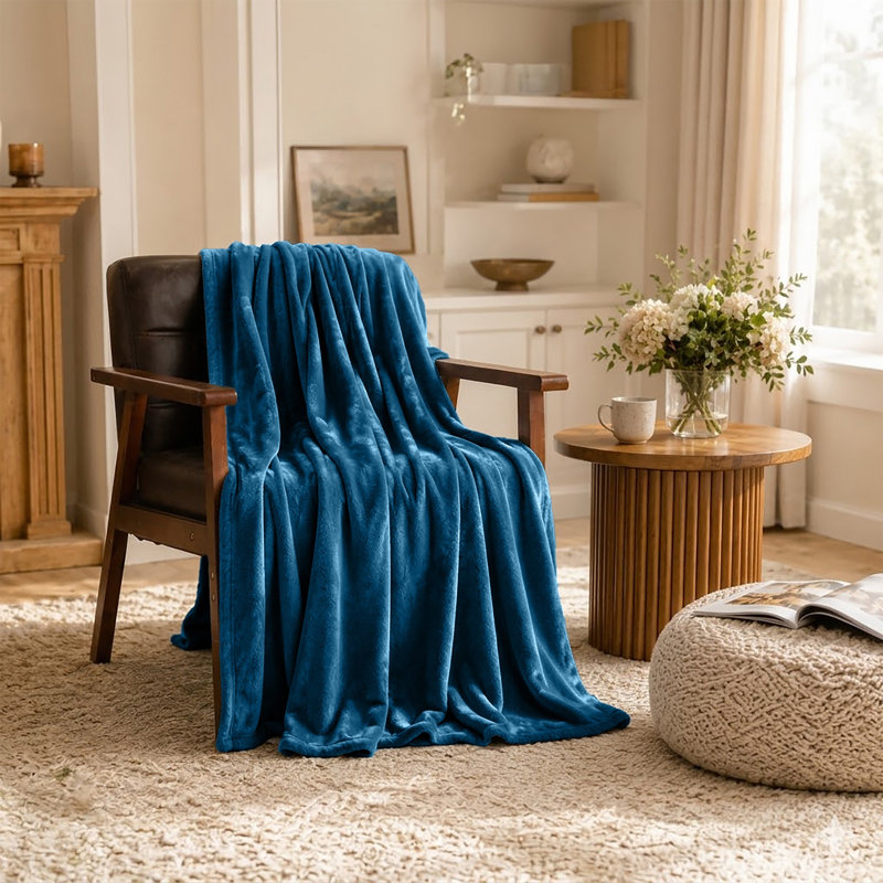 Ultra-Soft Fleece Blanket - Plush Warm Bed & Sofa Throw for All-Season Comfort, Teal, King (200cm x 240cm)