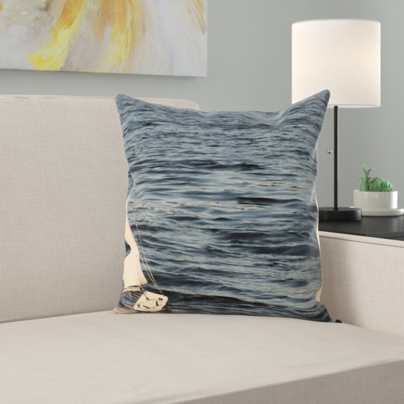 Sailing Boat Square Pillow Cover & Insert