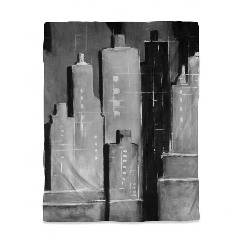 Abstract Black & White Buildings Duvet Cover | Home Decor