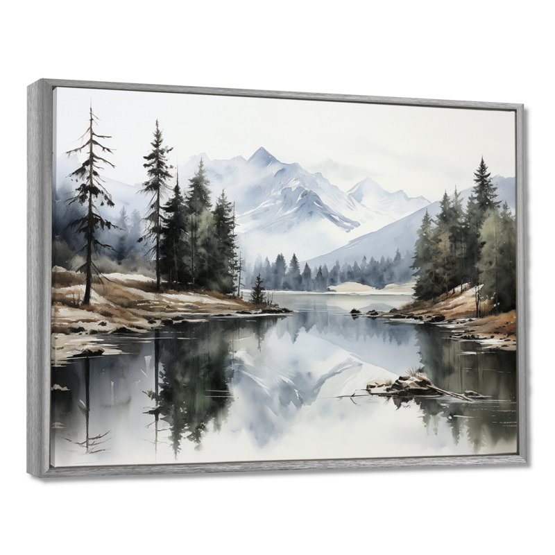 Vert, bleu, minimalisme, forêt, réflexion silencieuse - minimalisme, art mural, H 12 po x l 20 po x P 1 po