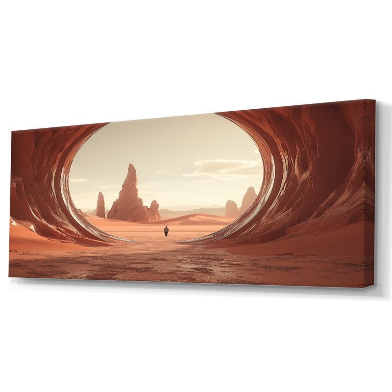 Art mural surréalisme, Toile tendue, H 28 po x l 60 po x P 1,5 po