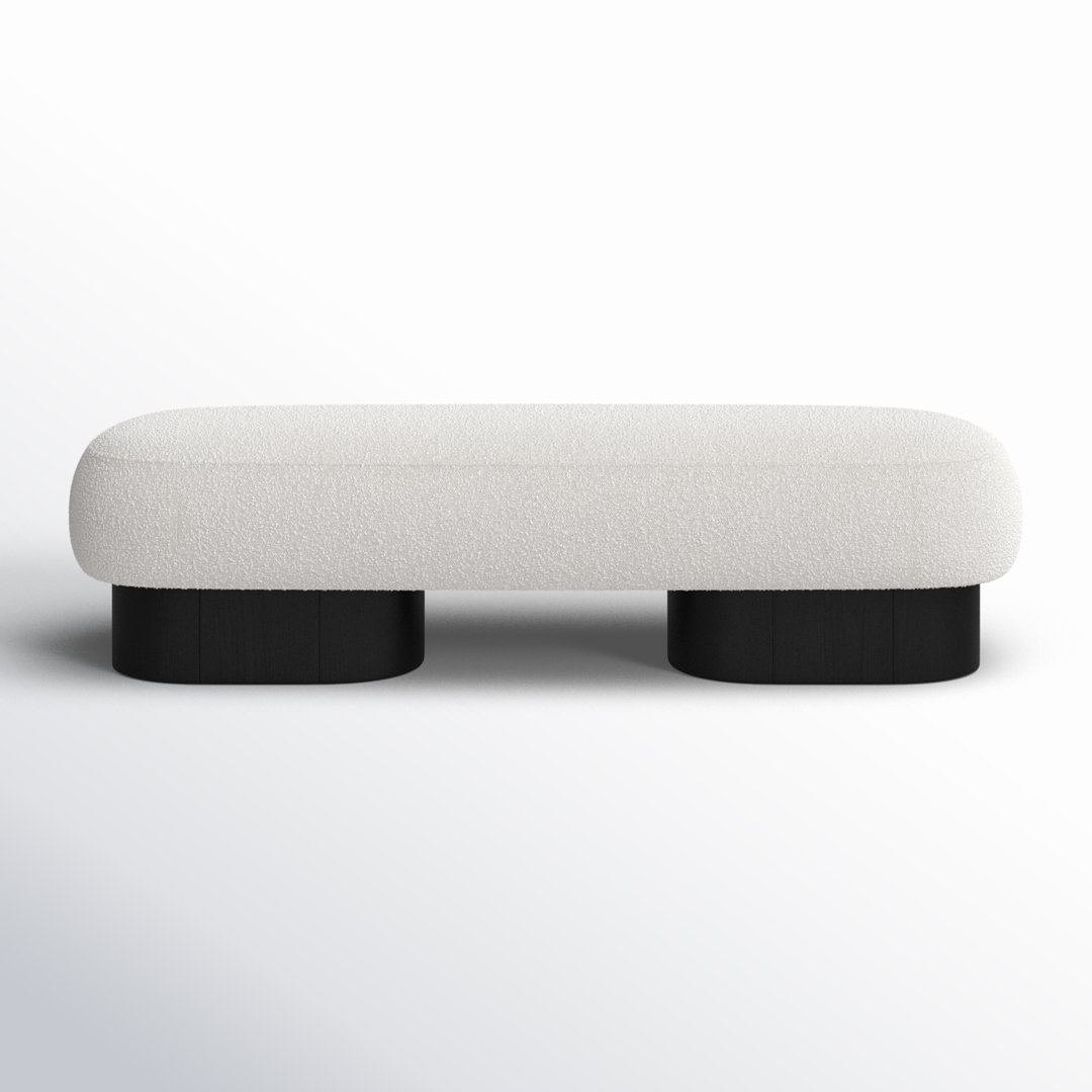 Denyer Fabric Upholstered Bench Wade Logan® Leg 