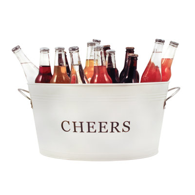 Farmhouse Cheers Galvanized Metal Tub