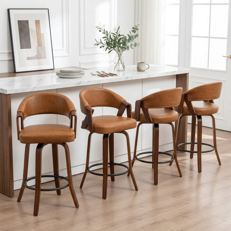 Tabouret de comptoir pivotant Ayala, Brown