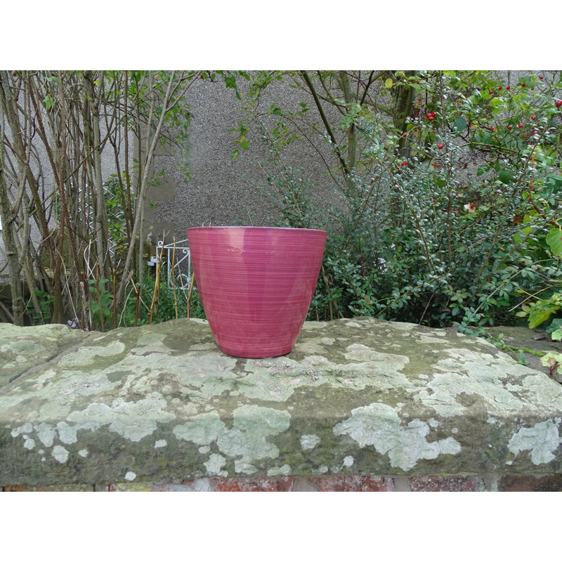 Vanburen Pot Planter, Coral Pink Gloss, 26.5cm H x 30.5cm W x 30.5cm D