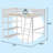  Eulalio Full Solid Wood Loft Bed with Bookcase and Shelves-1726818729