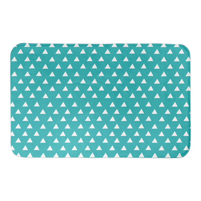 Tapis rectangulaire antidérapant pour salle de bain Achiles, Bleu sarcelle