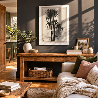 Bamboo in Ink Japandi - Framed Print