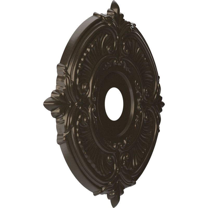 Attica Thermoformed PVC Ceiling Medallion, 19" H x 19" W x 1" D, Metallic Dark Bronze