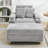 57" Corduroy Single Seater Sofa With Ottoman Storage-112273274