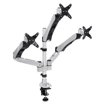 Mount-It! Full-Motion Triple Monitor C-Clamp Grommet Desk Mount Tilt Swivel Rotate Fits Up to 24"