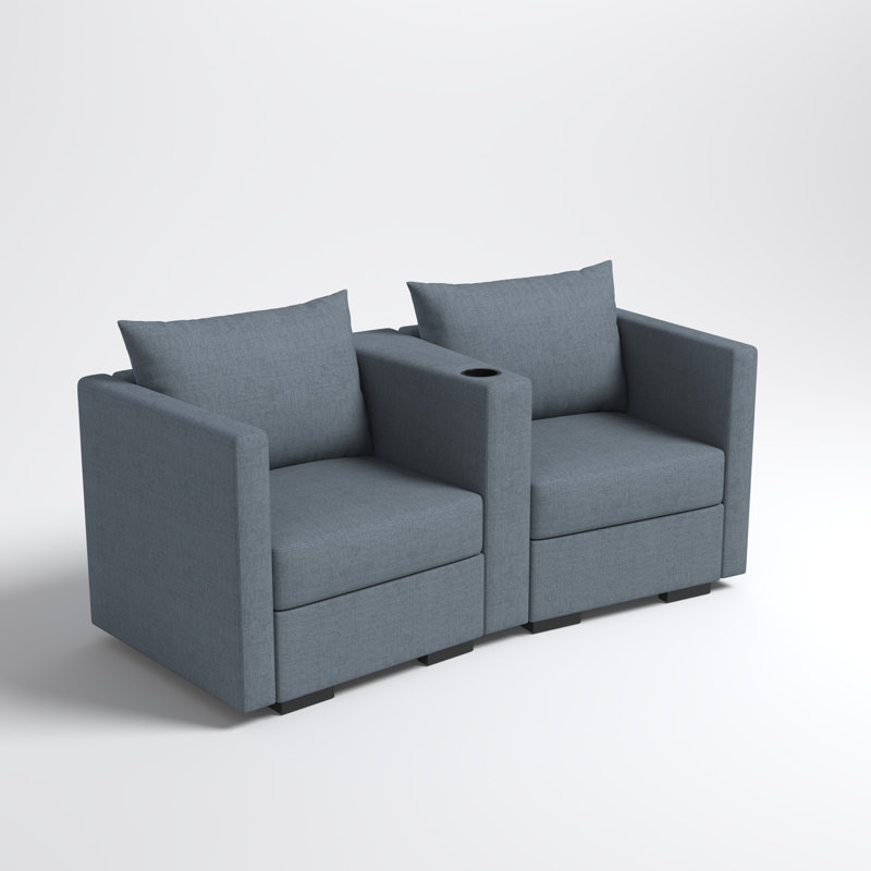 Causeuse Malena, Mélange de polyester gris
