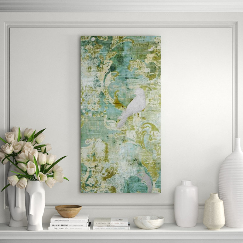 Bird Panel Spa I Painting by Sofia Fox, Knife Gel