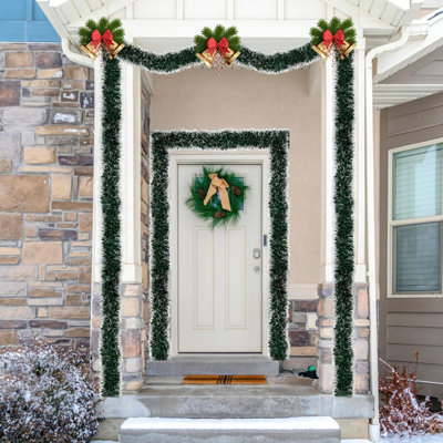 Décoration de guirlande de guirlande de Noël artificielle pour arbre de Noël, manteau de cheminée, rampe d'escalier