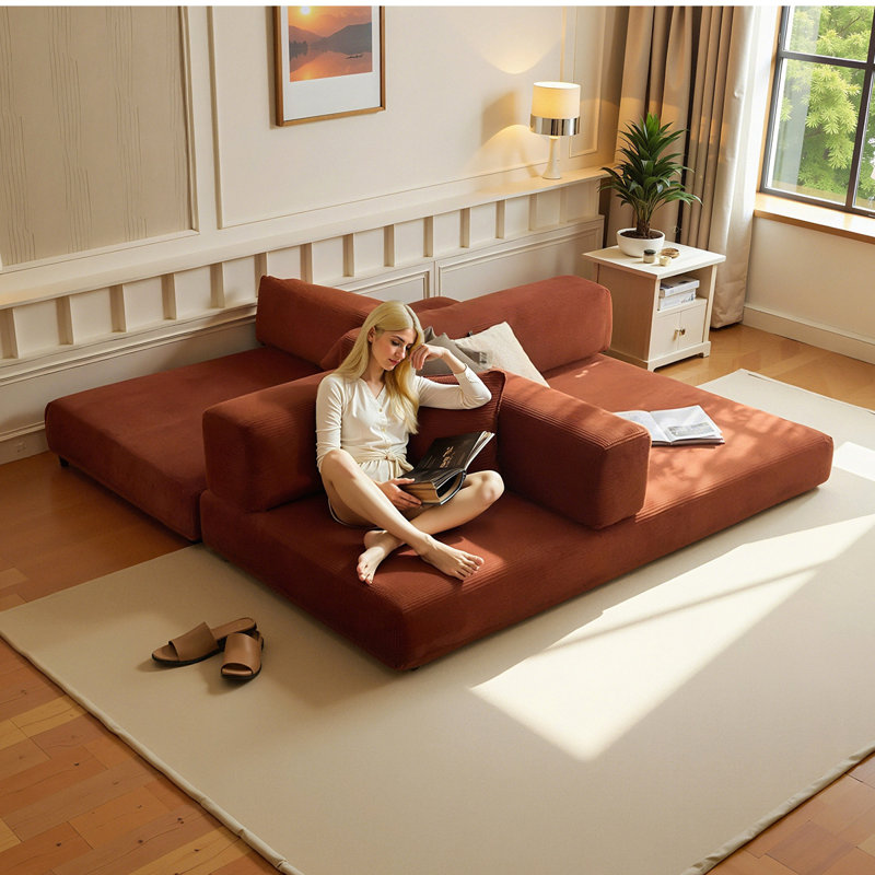 Canapé-lit modulaire convertible avec matelas en mousse à mémoire de forme - aucun assemblage requis, canapé-lit peu encombrant pour salon, chambre à coucher, studio