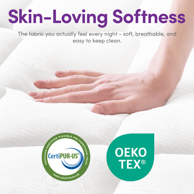 Matelas hybride moelleux 12 po - Sleep by Wayfair ™, Très grand lit, 12