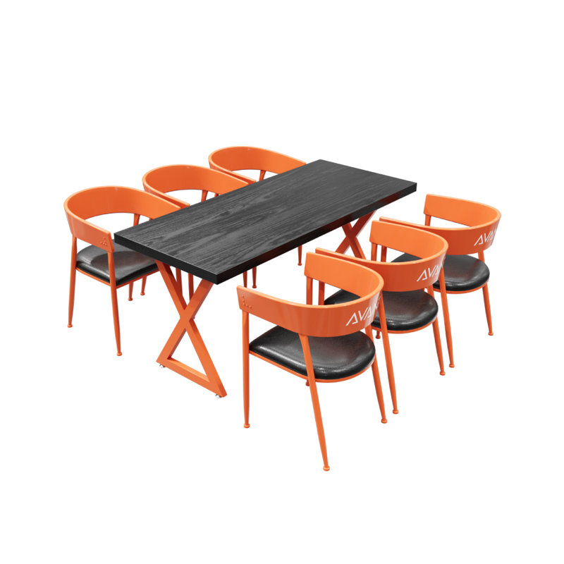 Muharrem 6 - Person Solid Wood Top Double Pedestal Dining Set, 29.53"H x 62.99"L x 27.56"W