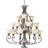 15-Light Dimmable Steel and Glass Tiered Chandelier-19919476