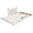 Queen Wooden Storage Platform Bed with 2 Large Drawers & T-XL Trundle -109841466