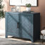 Armoire d'appoint 40 po avec attrait rétro, 1 tablette réglable, construction solide, fini bleu antique-1050299748