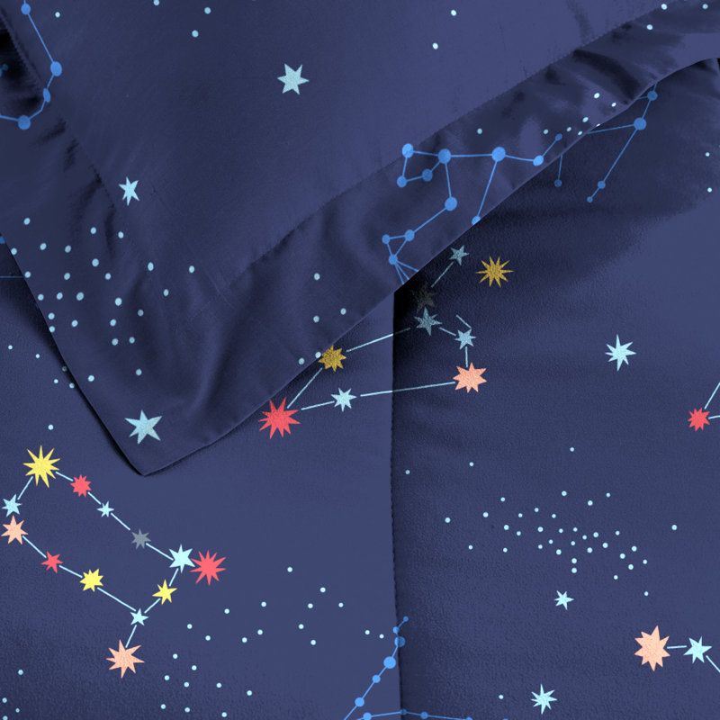 Full Blue Microfiber Boys' Reversible Bed in a Bag Set