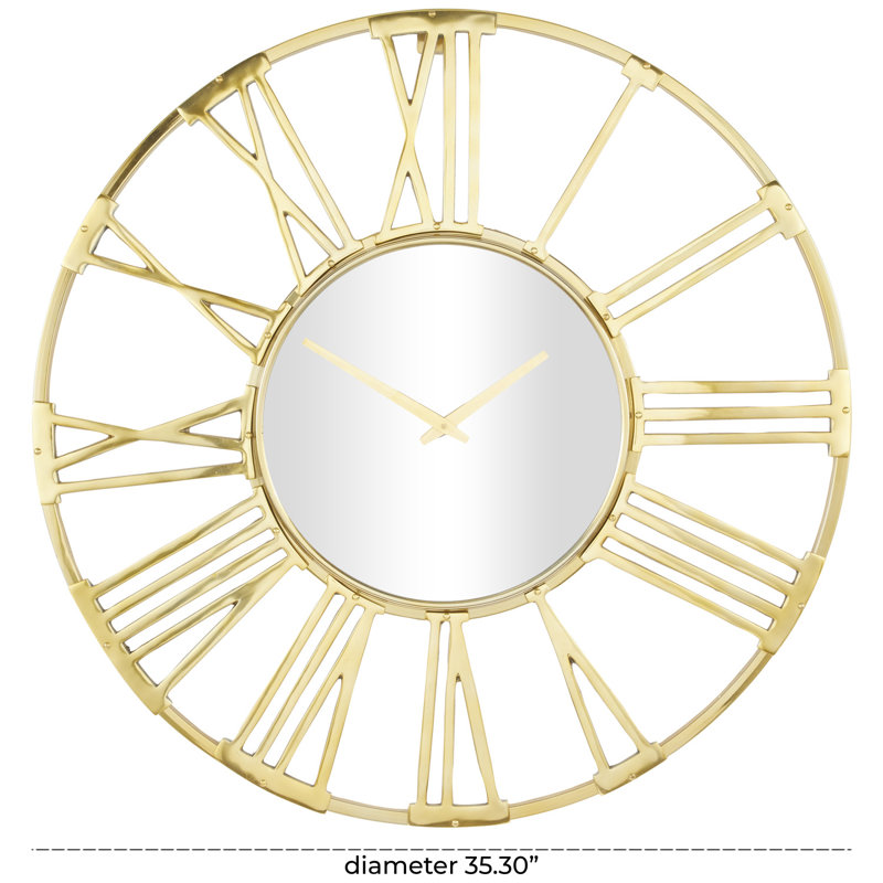 Romsey Metal Wall Clock, Medium, Gold
