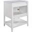 Meuble-lavabo blanc 24 po - Fabrication en bois massif, lavabo en céramique, bois massif, design moderne élégant