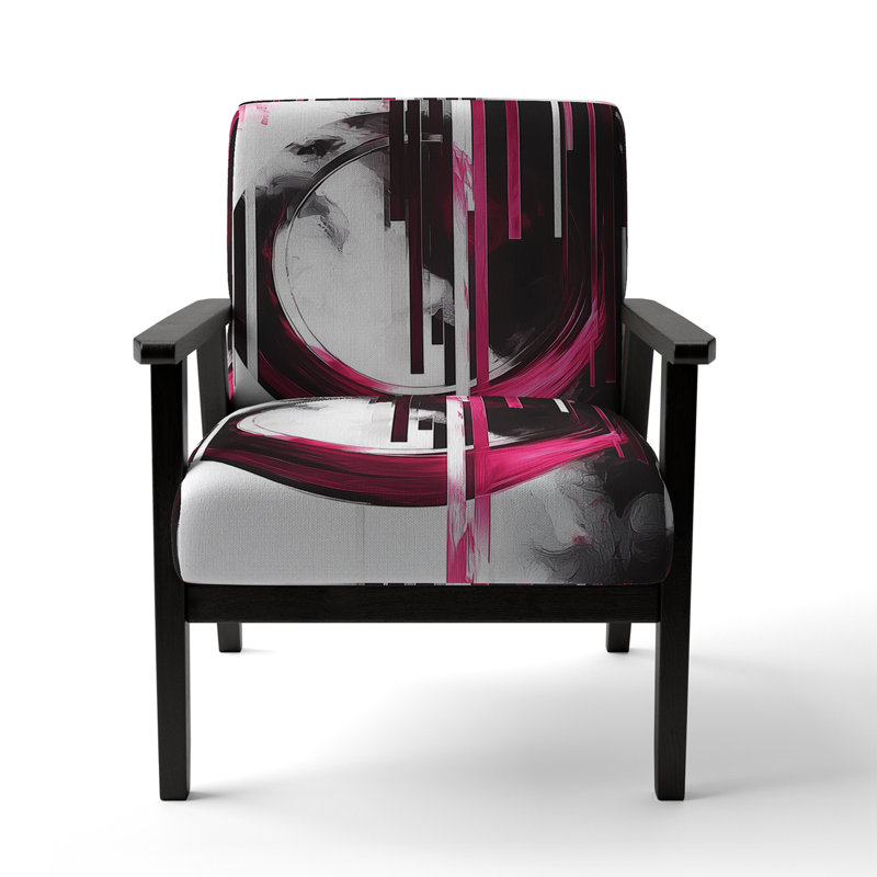 Chaise d'appoint rembourrée, fauteuil moderne Jifi, Rouge / Noir, Accoudoirs carrés noirs