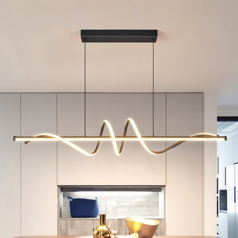 Luminaire moderne à DEL à intensité variable 3000K-6000K avec télécommande Luminaires suspendus à hauteur réglable Lustres irréguliers pour salon Îlot de cuisine Chambre à coucher