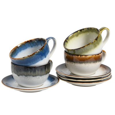 Cascade Stoneware Cappuccino Cup and Saucer