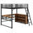 Metal Loft Bed With 3 Layers Of Shelves And L-Shaped Desk-702939373