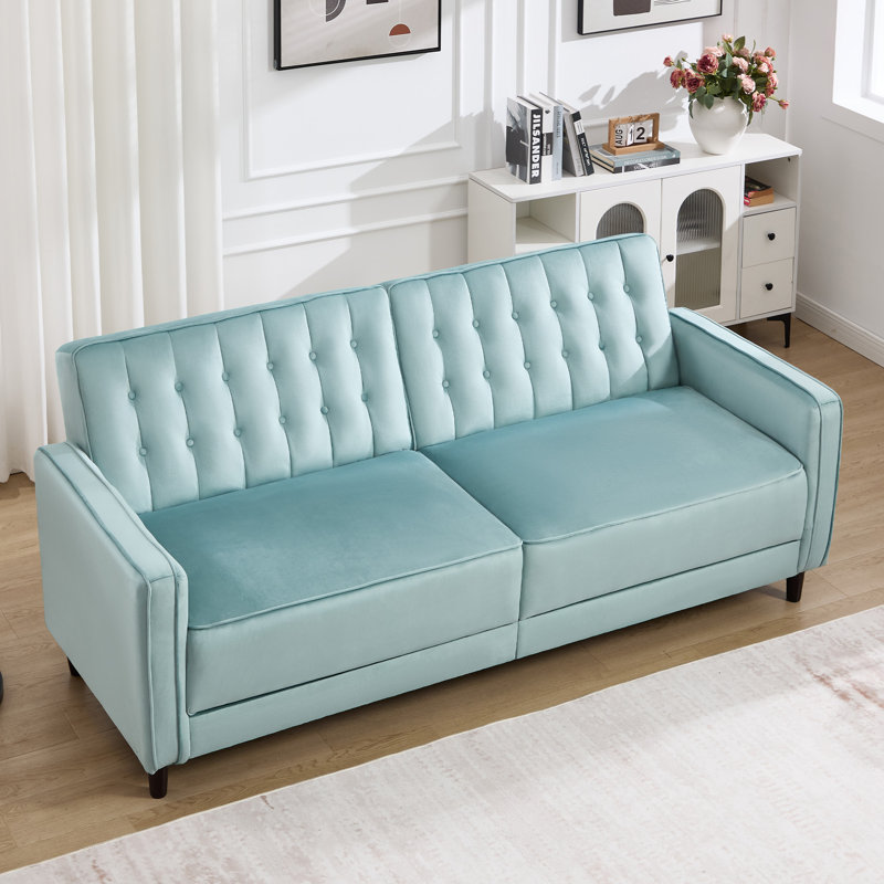 Canapé-lit convertible 35 po en chenille 35 po, Bleu