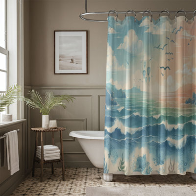 Gentle Tidal Drift - 1 Piece Standard Shower Curtain
