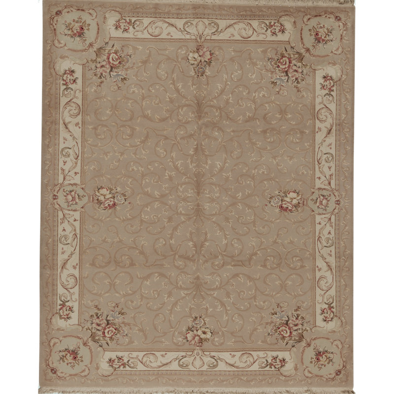 Handmade Silk and Wool Area Rug