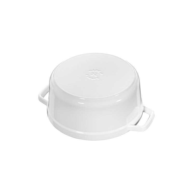 La Cocotte Cast Iron Round Cocotte, White, 7 quarts