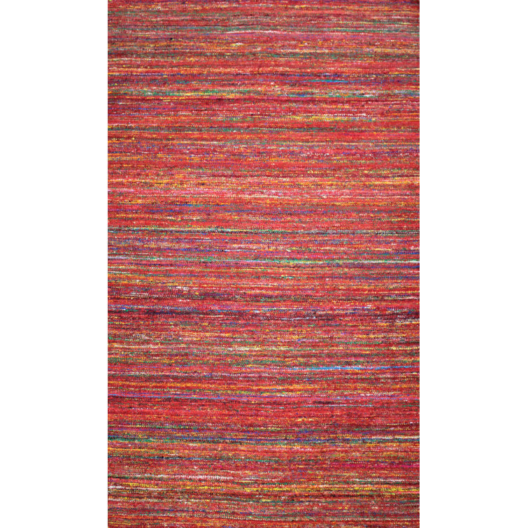 Patridge Abstract Hand Knotted Wool Red Area Rug